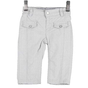 Kanz Sz 6Mo Gray White Plaid Snaps Elastic Waist Cotton Boys Pant